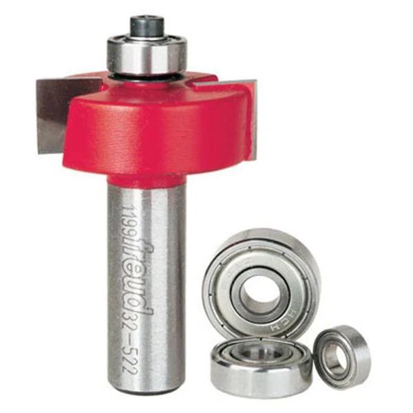 32-522 4 Piece Rabbeting Router Bit Set With Bearings 1/2" Shank